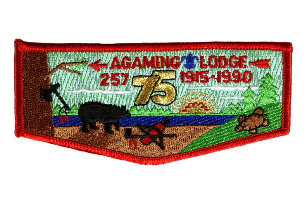 Lodge 257 Agaming Flap S-10. 75th Anniv.